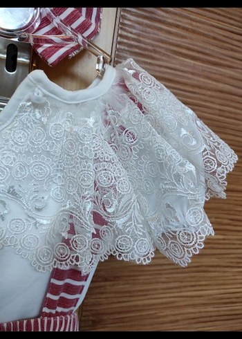 Pembe Nakışlı Kız Çocuk Elbisesi - Görsel 2