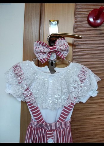 Pembe Nakışlı Kız Çocuk Elbisesi - Görsel 4