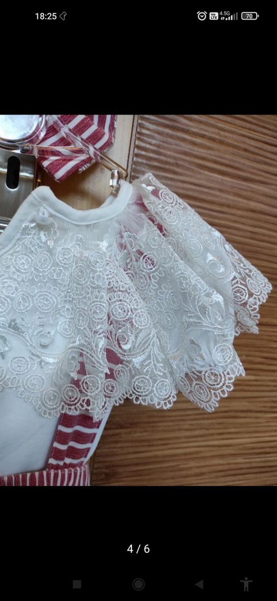 Pembe Nakışlı Kız Çocuk Elbisesi - Görsel 2