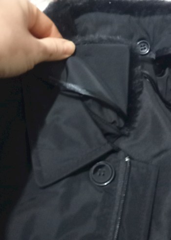 Düğmeli Siyah Midi Erkek Mont - Görsel 9