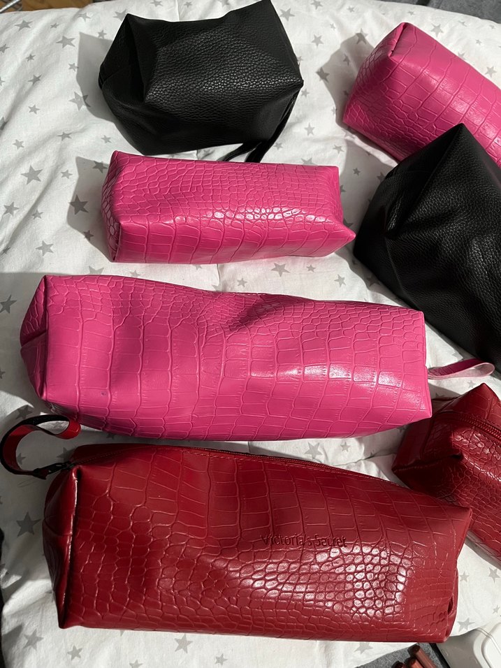 Fermuarlı Deri  Kadın Makyaj Çantası seti - Görsel 2