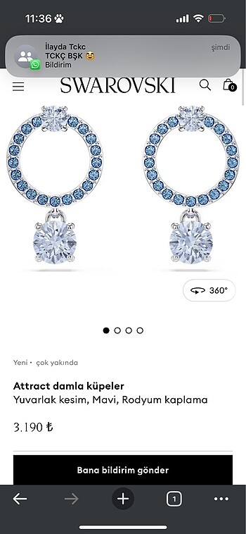 Swarovski Attract Damla Küpe