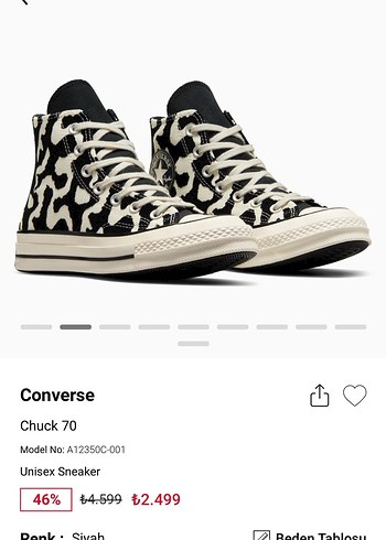 Zebra Desenli Converse Kadın Spor Ayakkabı