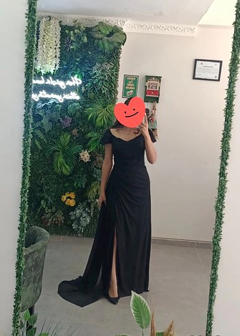 Siyah V Yaka Drapeli Uzun Gotik Abiye