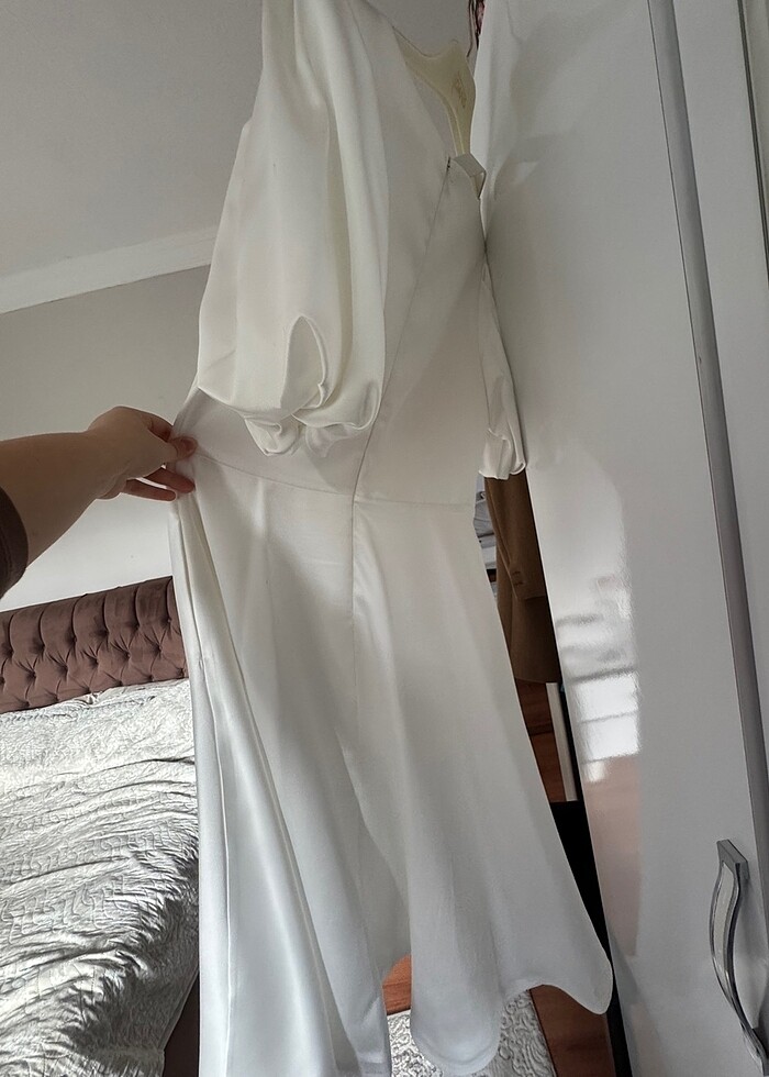 Beyaz abiye elbise - Görsel 4