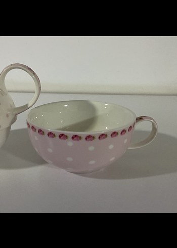 Pembe Porselen Çaydanlık ve Fincan Seti - Görsel 5