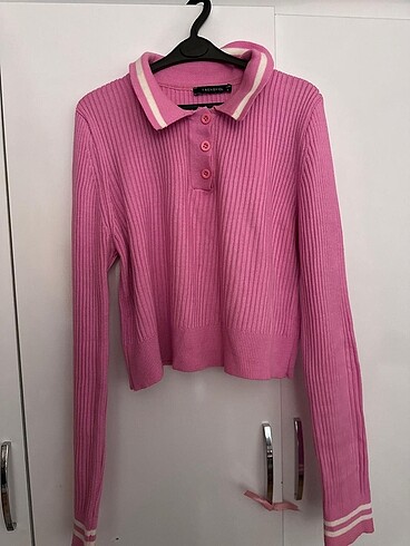 Pembe uzun kollu crop