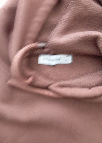 Kahverengi Kapüşonlu Rahat Sweatshirt - Görsel 2