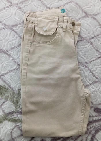 Bej Süet Rahat Kesim Kadın Pantolon - Görsel 2