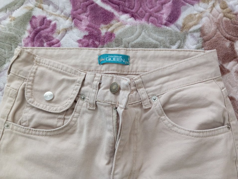 Bej Süet Rahat Kesim Kadın Pantolon - Görsel 5