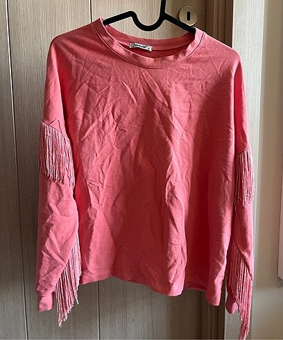 Pembe ince sweatshirt