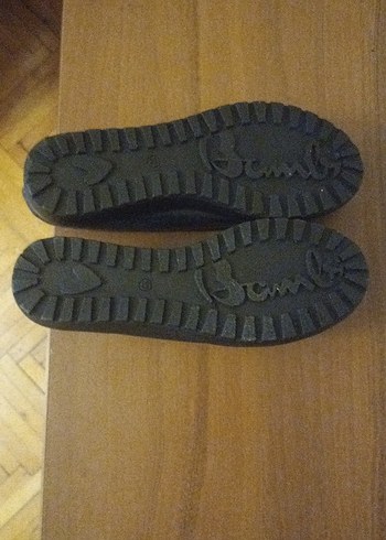 Kız Çocukları İçin Koyu Mavi Deri Tokalı Loafer - Görsel 3