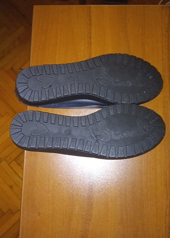 Kız Çocukları İçin Koyu Mavi Deri Tokalı Loafer - Görsel 4