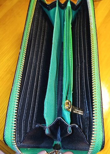 Kadın Çok Renkli Deri Fermuarlı Cüzdan - Görsel 3