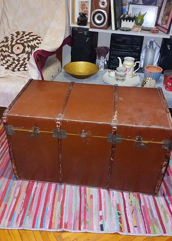 ANTİKA ÇEYİZ SANDIĞI ORJİNAL 1949 MODEL ..77 YILLIK - Görsel 2