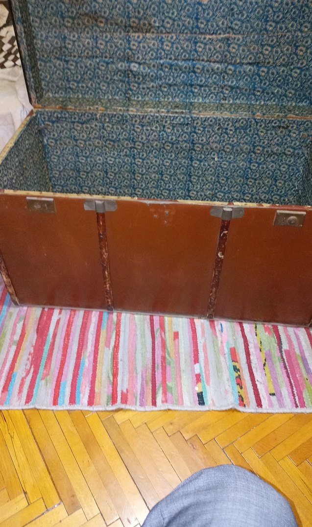 ANTİKA ÇEYİZ SANDIĞI ORJİNAL 1949 MODEL ..77 YILLIK - Görsel 3