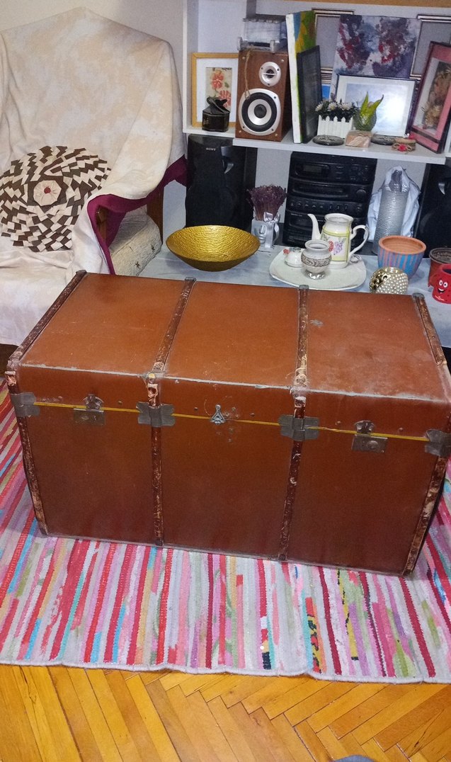 ANTİKA ÇEYİZ SANDIĞI ORJİNAL 1949 MODEL ..77 YILLIK - Görsel 2