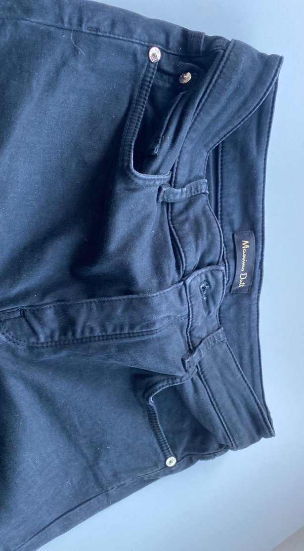 Massimo Duıri orjinal Kadın Siyah Normal Kesim Midi Kot Pantolon - Görsel 2