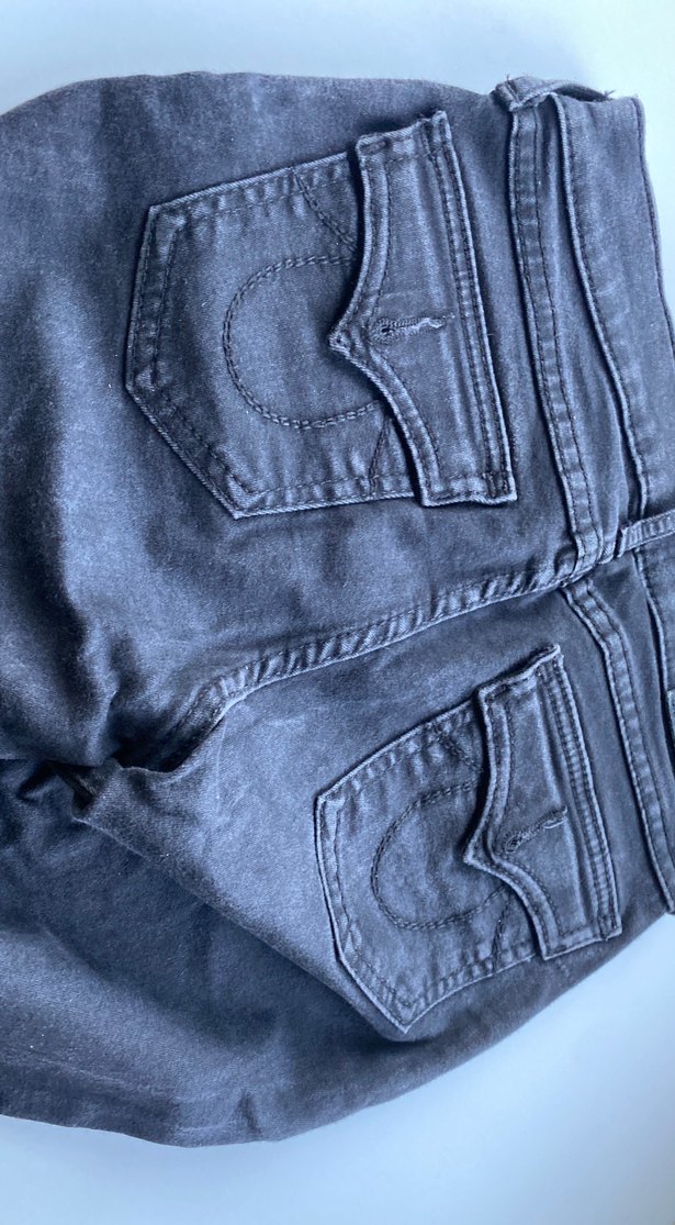 Gri Normal Kesim Kot Pantolon - Görsel 4