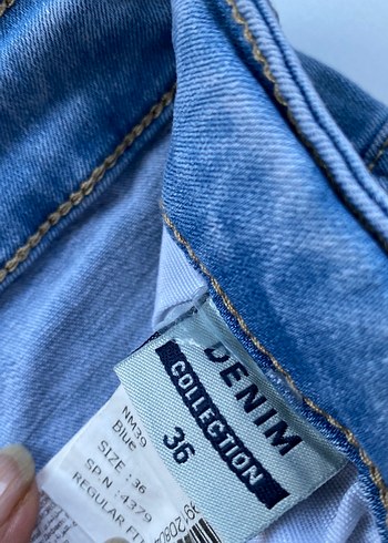 Mavi Rahat Kesim Denim Şort - Görsel 3