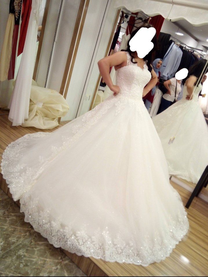 Uzun Beyaz Prenses Gelinlik - Görsel 3