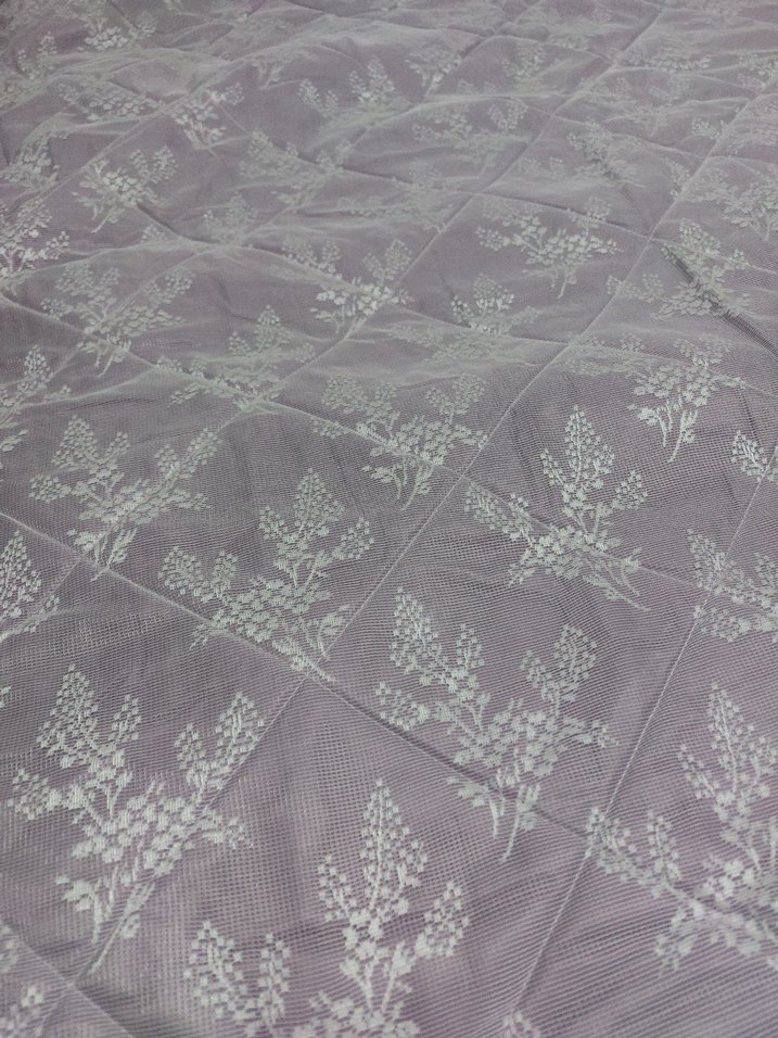 İşlemeli Pastel Mor Yatak Örtüsü - Görsel 2