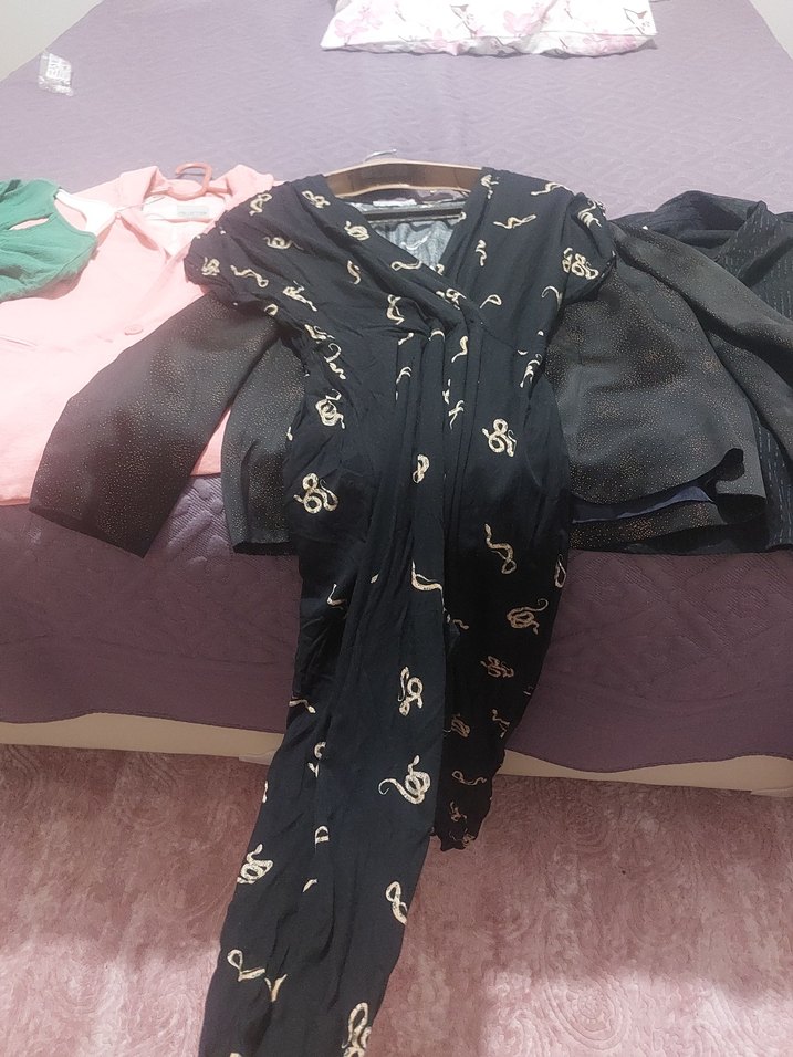 Desenli Siyah Tulum - Görsel 3