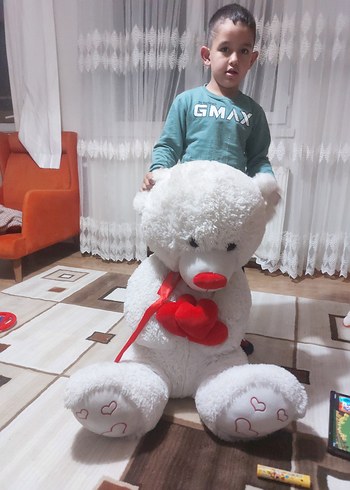 Kalpli Beyaz Ayı Peluş Oyuncak 85 - Görsel 2