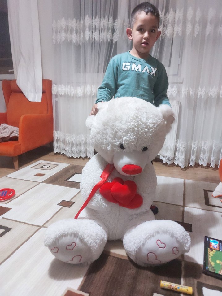 Kalpli Beyaz Ayı Peluş Oyuncak 85 - Görsel 2