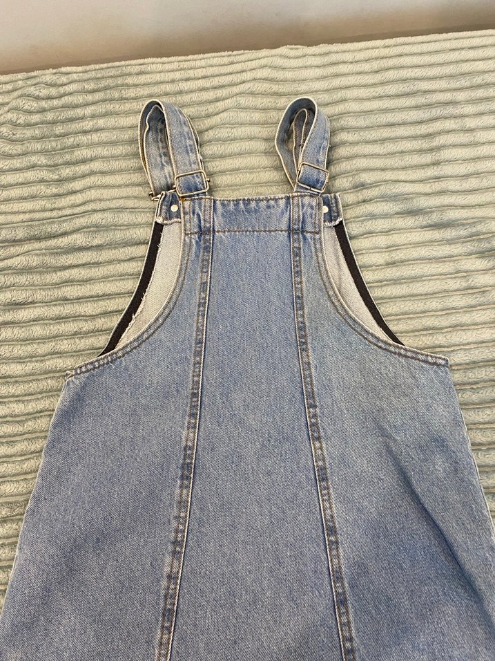 Kızlar için Mavi Kot Askılı etekli tulum - Görsel 2