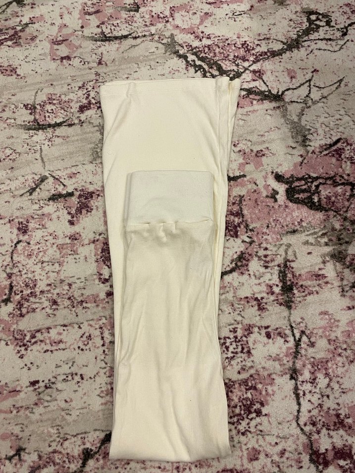 Beyaz Pamuklu Kadın Kumaş İspanyol paça - Görsel 2