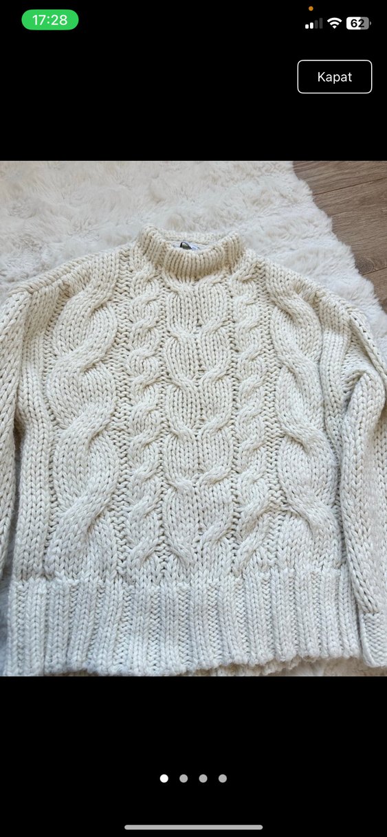 Beyaz Bohem Örgü Kadın Kazak - Görsel 3