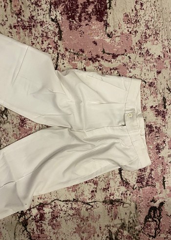 Beyaz Midi Kadın Kumaş Pantolon - Görsel 2