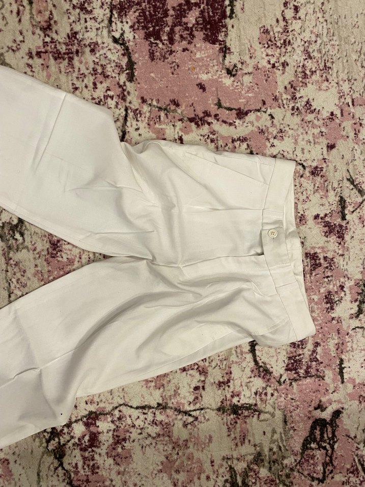 Beyaz Midi Kadın Kumaş Pantolon - Görsel 2