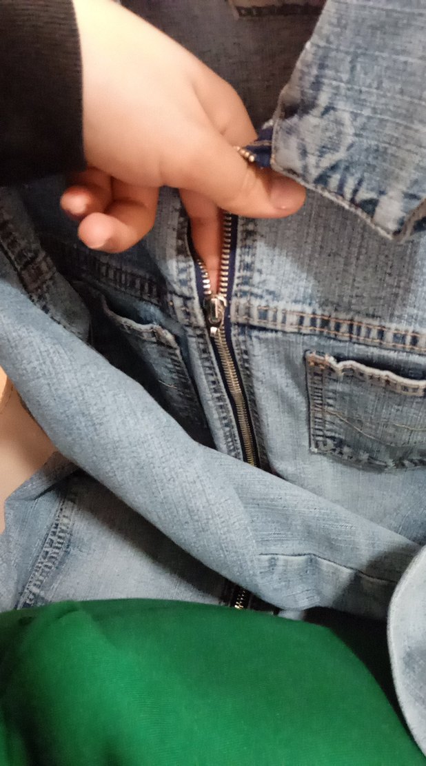 Kadın Mavi Denim Fermuarlı Ceket - Görsel 4