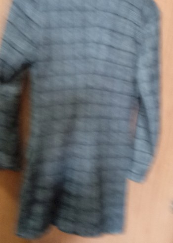 Düğmeli Gri Uzun Kadın Ceket - Görsel 4