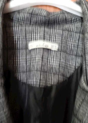 Düğmeli Gri Uzun Kadın Ceket - Görsel 3