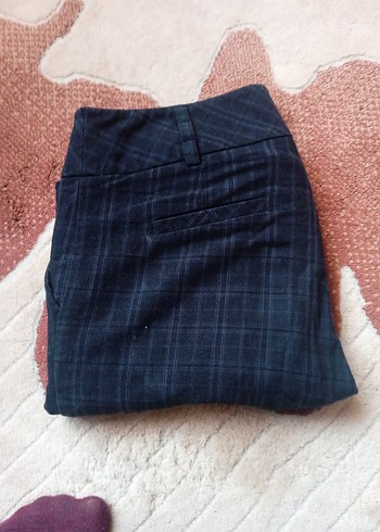 Kadın Mavi Kumaş Pantolon, Normal Boy,