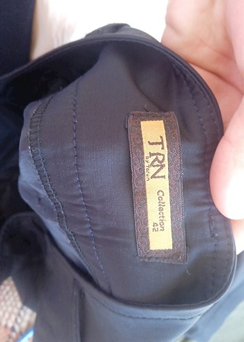 Keten Kumaş Kemerli haki siyah Kadın Pantolon - Görsel 7