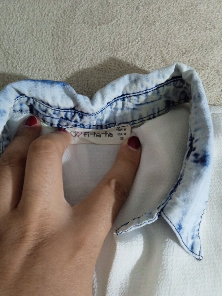 Bohem Nakışlı kısa Kollu Kadın Gömlek - Görsel 2