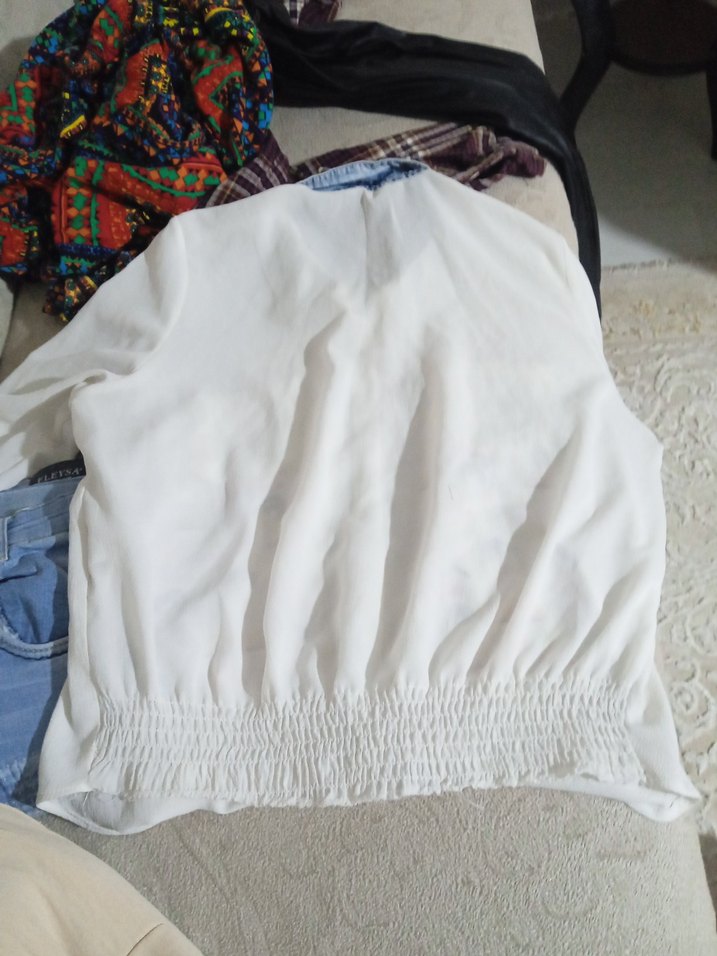 Bohem Nakışlı kısa Kollu Kadın Gömlek - Görsel 3