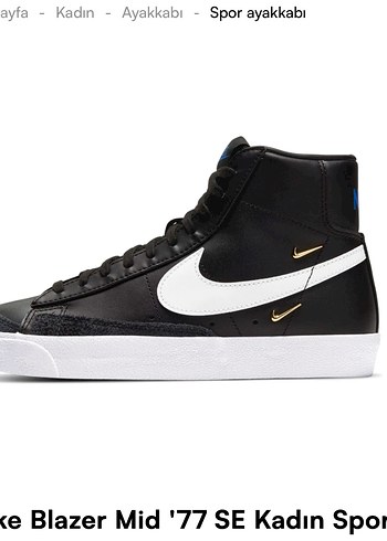 Nike Blazer Mid 77 Se Siyah Kadin Spor Ayakkabi