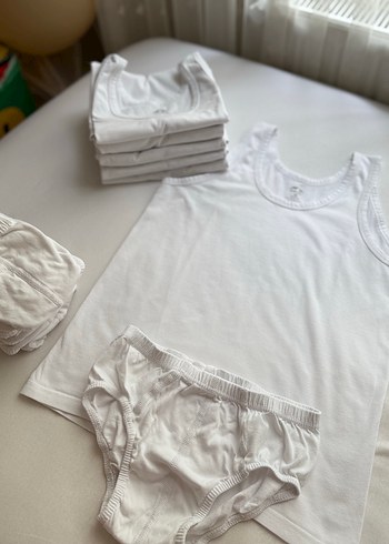 Beyaz Erkek Çocuk Atlet-Kilot takım 6 takım - Görsel 5