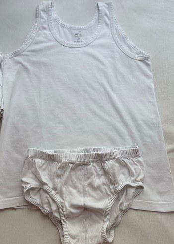 Beyaz Erkek Çocuk Atlet-Kilot takım 6 takım - Görsel 3