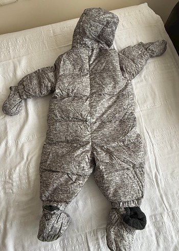Gri Kürklü Erkek Bebek Kayak Tulumu - Görsel 2