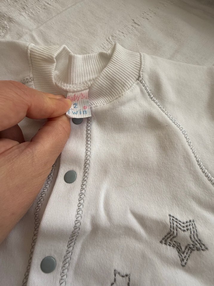 Bebek Erkek Hastane Kıyafeti, Pamuk, Uzun Kollu 4 adet tulum - Görsel 4