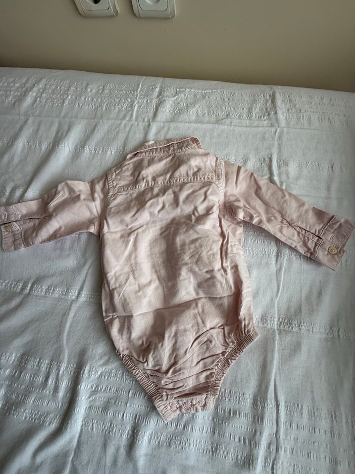 Bej Uzun Kollu Bebek Body Gömlek - Görsel 3