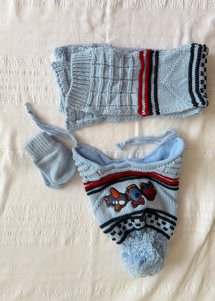 0-18 ay Bebek atkı bere eldiven takım - Görsel 2