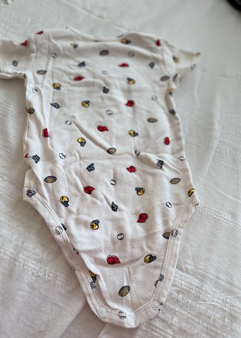 Renkli Desenli Kısa Kollu Bebek Body - Görsel 2