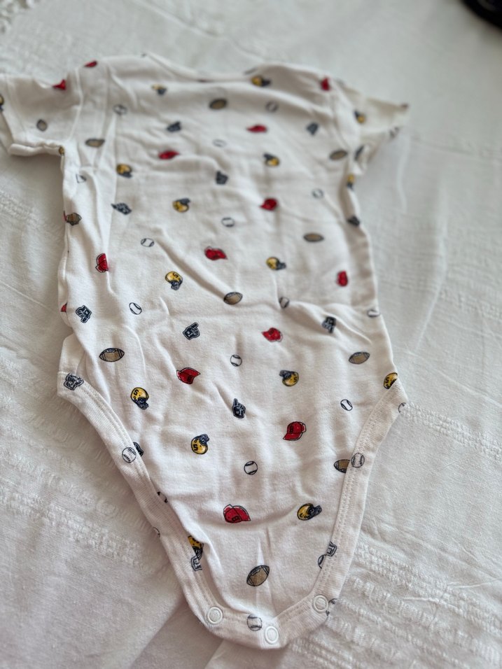 Renkli Desenli Kısa Kollu Bebek Body - Görsel 2